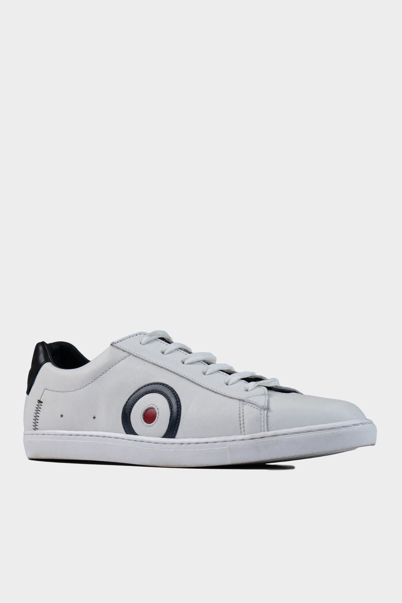 Ben Sherman Mens Target Leather Sneakers In White