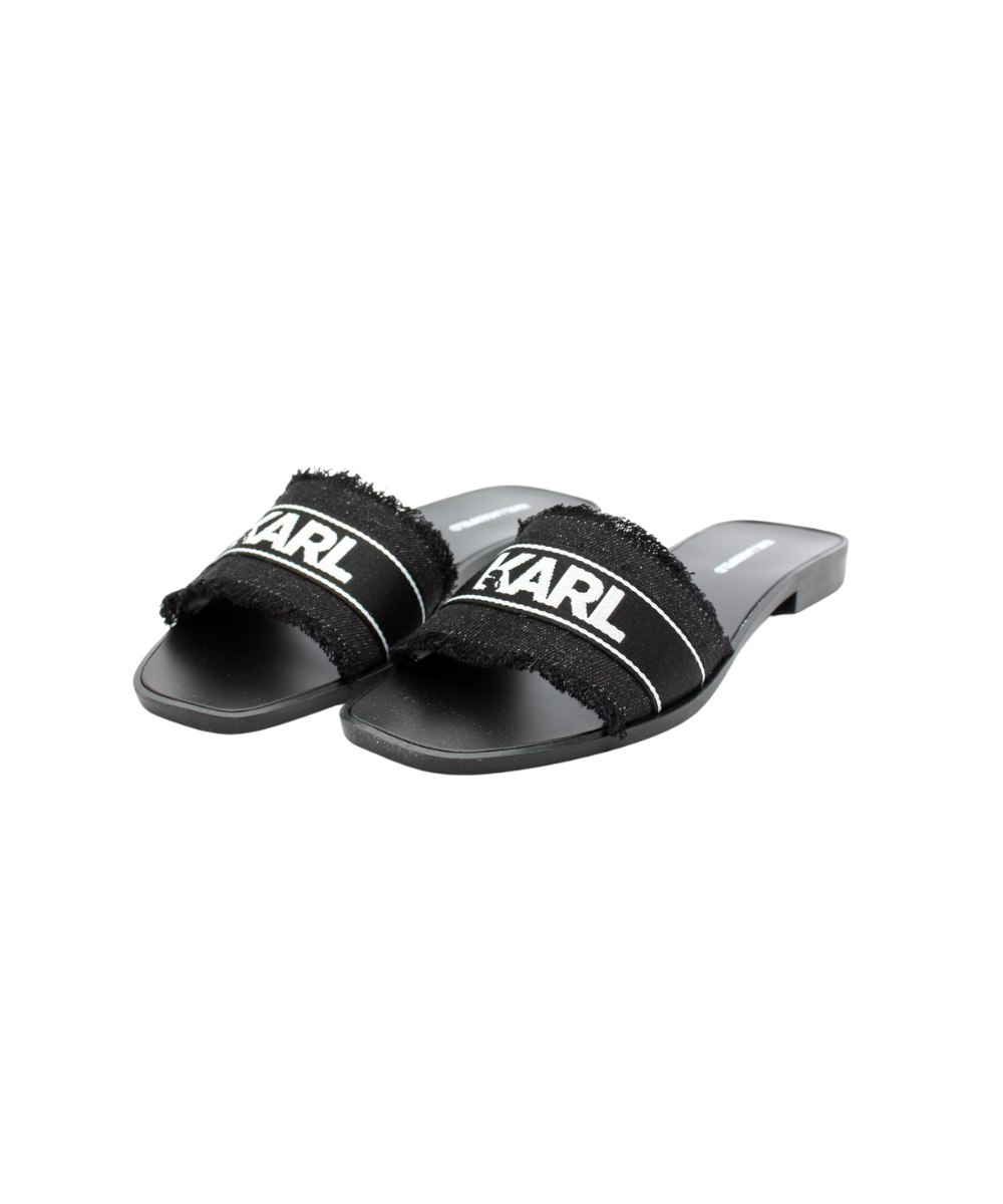 Karl Lagerfeld Ladies Skoot II Border Slides In Black
