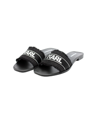 Karl Lagerfeld Ladies Skoot II Border Slides In Black