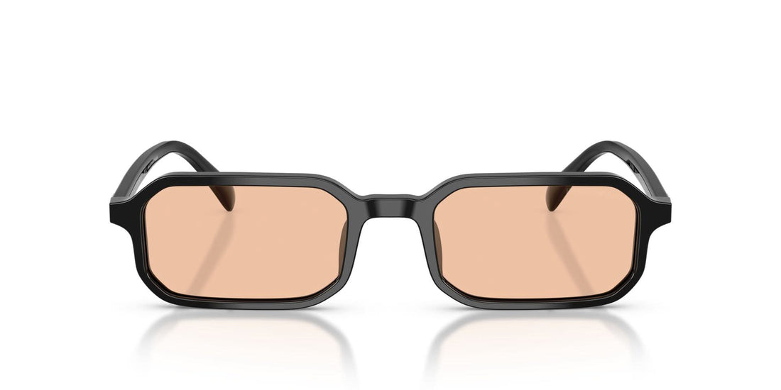 Emporio Armani Mens Rectangle Full Rim Sunglasses In Black/Orange