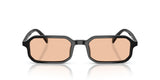 Emporio Armani Mens Rectangle Full Rim Sunglasses In Black/Orange
