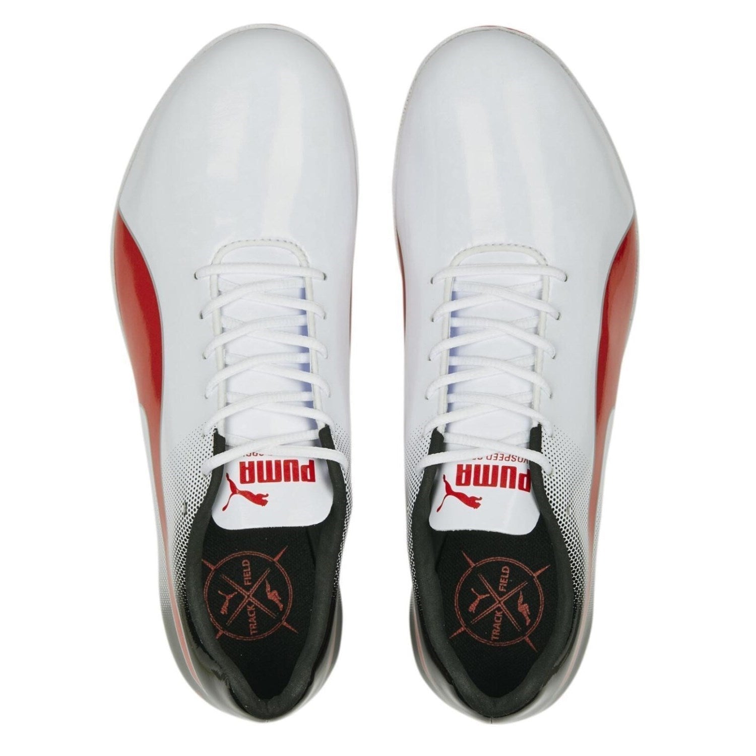 Puma Mens Evospeed Sprint 14 Running Shoes In White/Black/Red