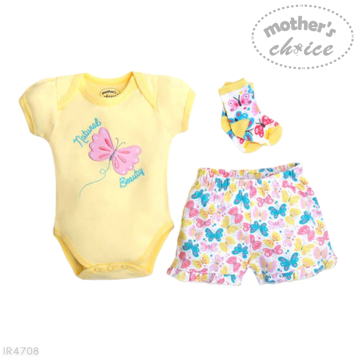 Mother's Choice Girls Butterfly  3 Piece Set In Yellow