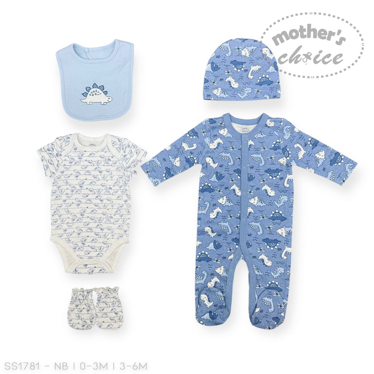 Mother's Choice 5Pc Starter Packs Dino In Blue