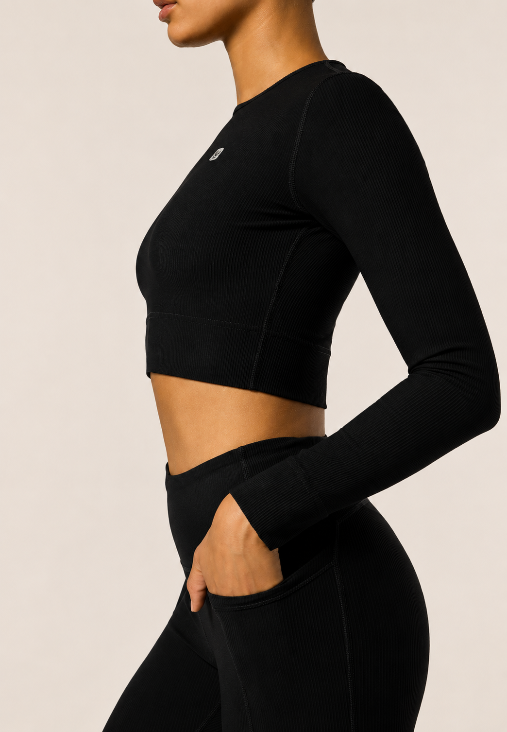Freddy Womens Knitted 7/8 Leggings High Waisted In Black