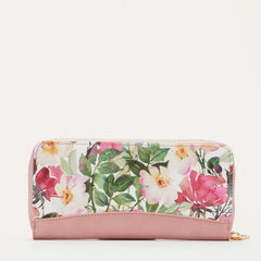 Pierre Cardin Aaliyah Floral Zip Around Purse In Pink
