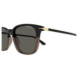 Mont Blanc Two Tone Unisex Sunglasses In Shiny Black