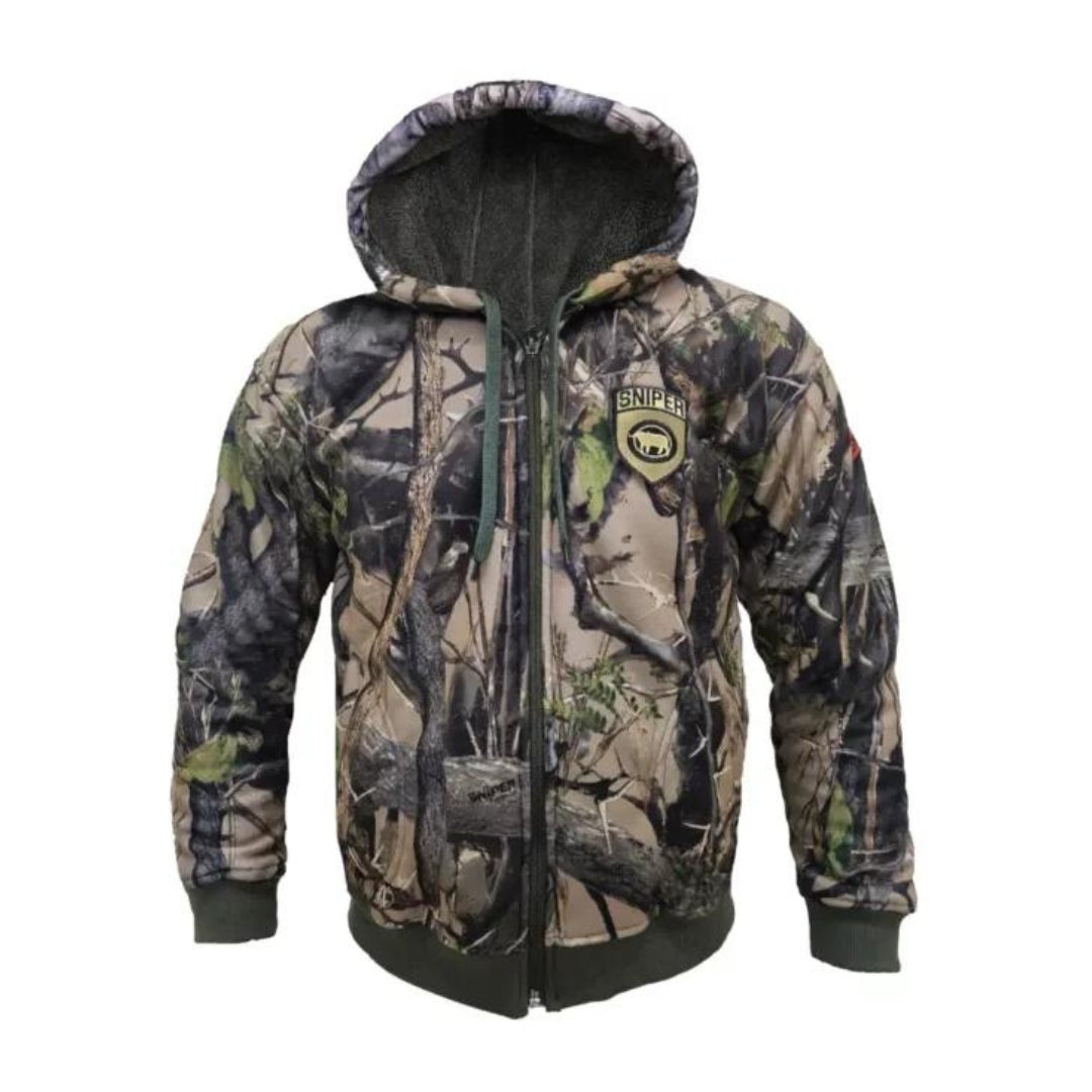 Sinper Mens Camouflage 3D Mens Sherpa Hooded Jacket