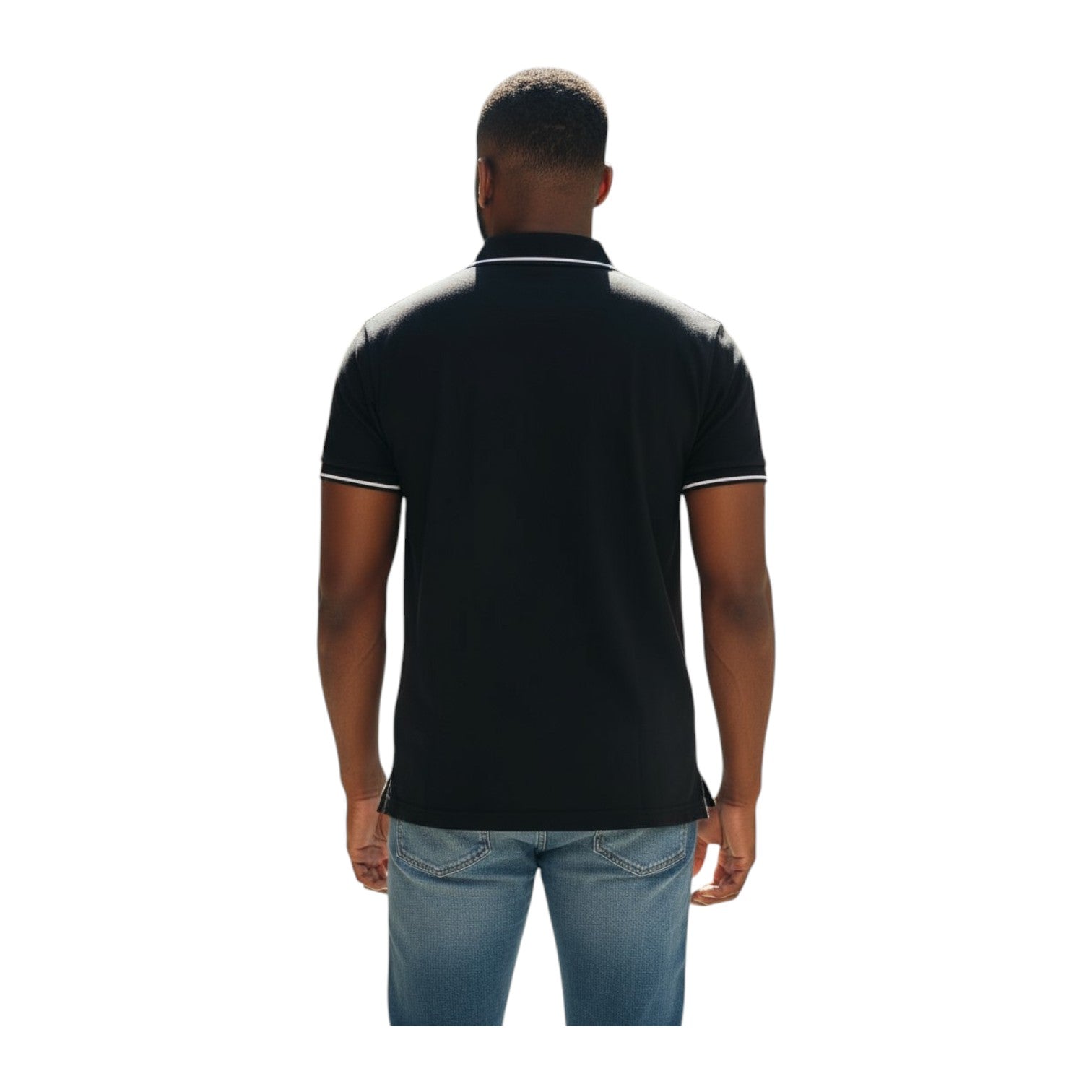 Polo Mens Dm Button Short Sleeves Golfer Black