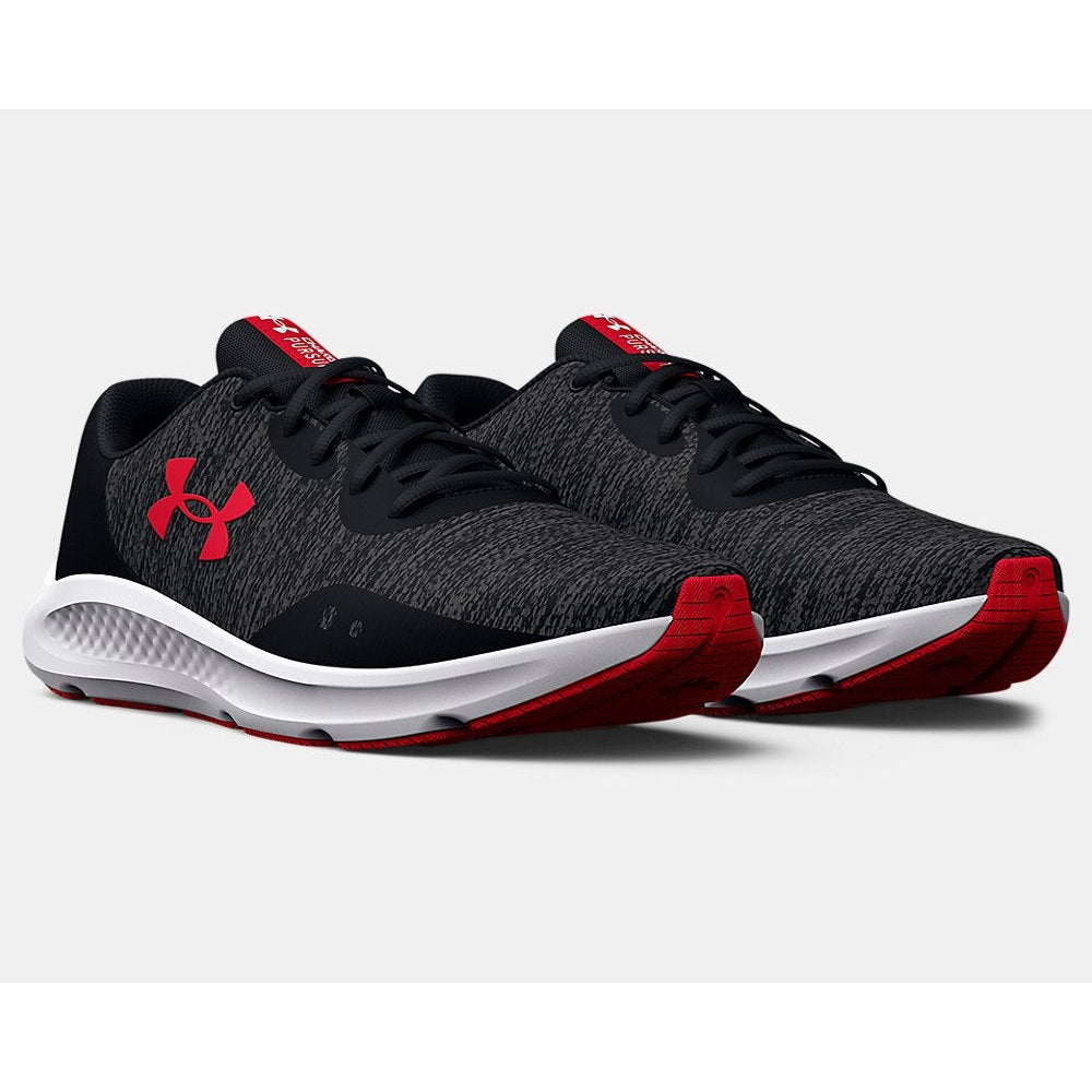 Under Armour Mens Charged Pursuit 3 Twist In Black/White/Red