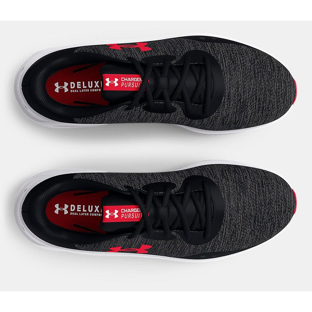 Under Armour Mens Charged Pursuit 3 Twist In Black/White/Red