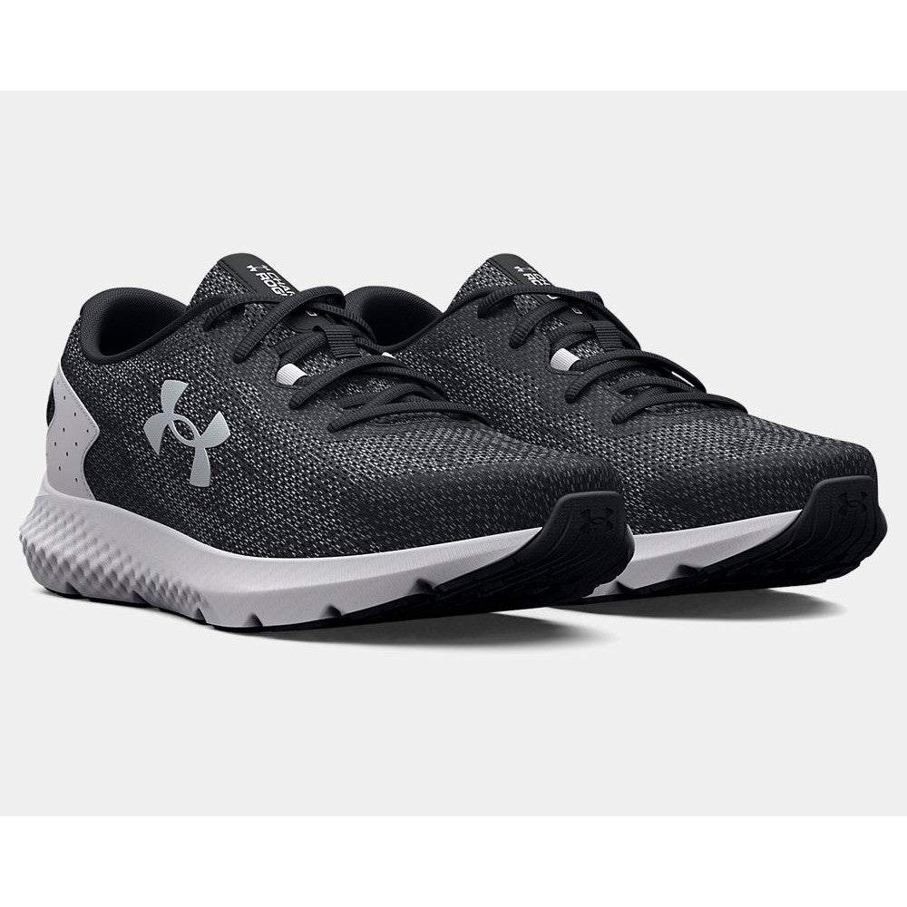 Under Armour Mens Charged Rouge 3 Knit Sneakers In Black/White