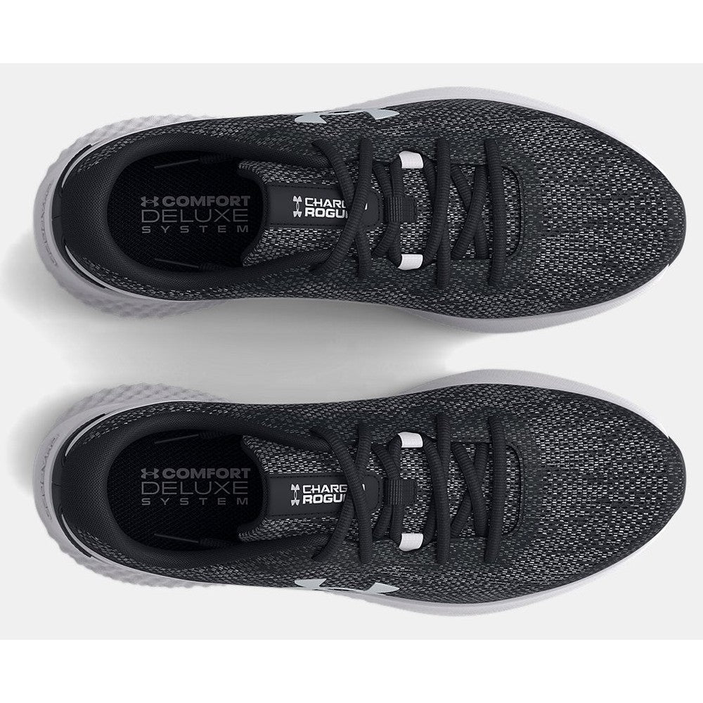 Under Armour Mens Charged Rouge 3 Knit Sneakers In Black/White