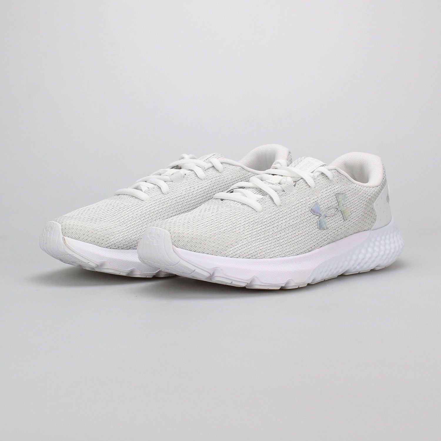 Under Armour Womens Charged Rouge 3 Knit Shoes In White & Grey