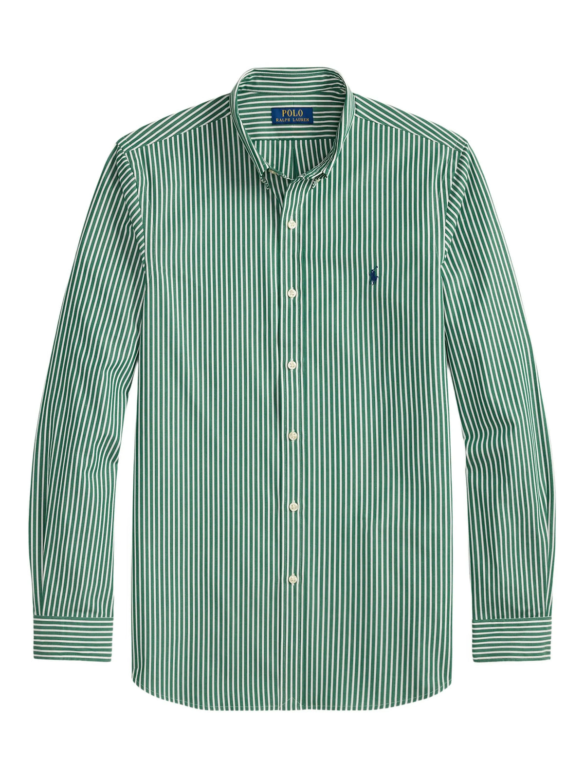 Polo Stripe Sateen Shirt For Men In Sage