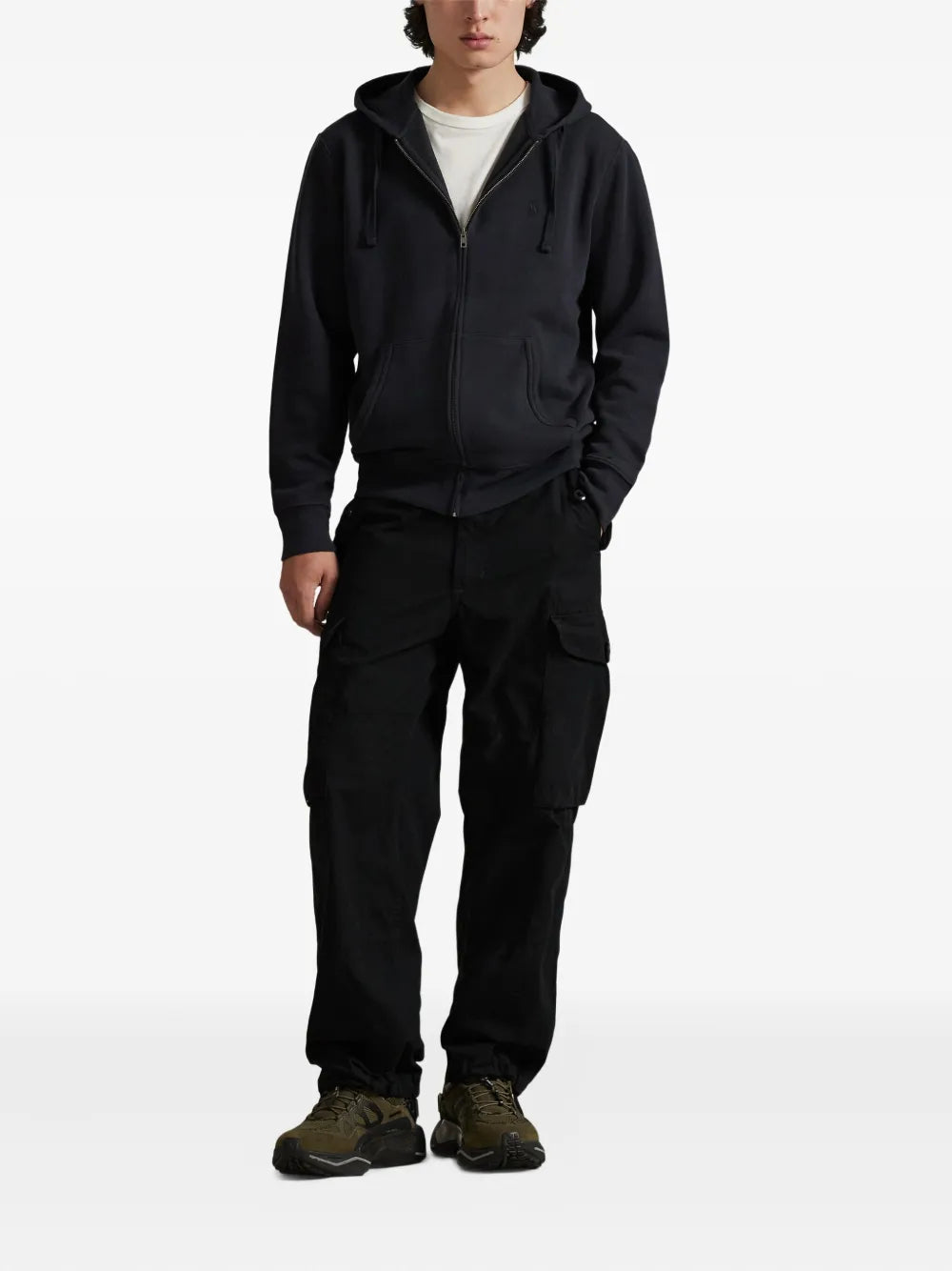 Polo Mens Essential Fleece Hoodie Black
