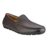 Florsheim Mens Motor Moc Milled Leather Shoes In Dark Brown