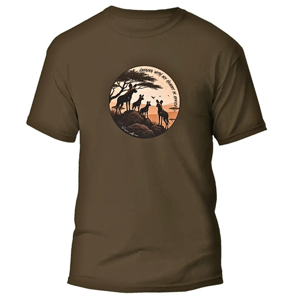 Sniper Mens Wild Dogs T-Shirt In Walnut