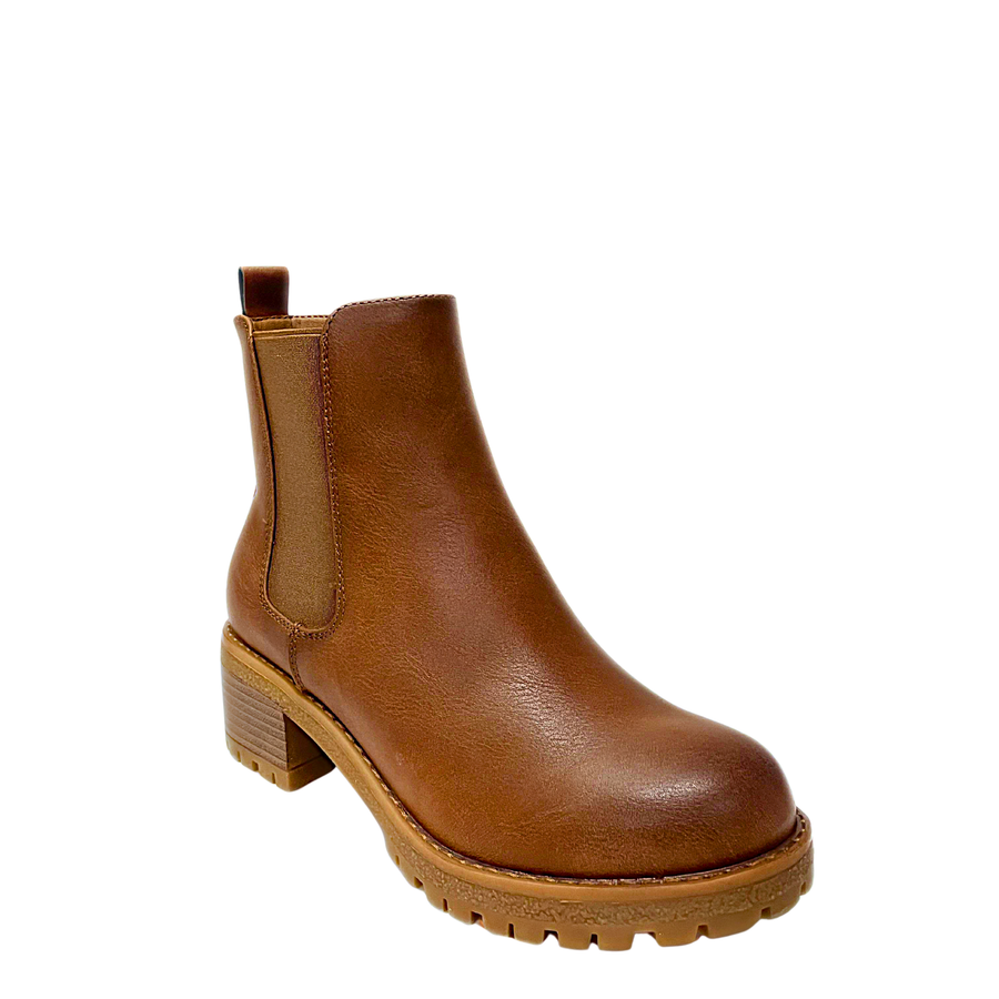 Savoy Ladies Block Heel Boot In Camel