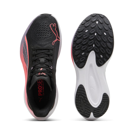 Puma Mens Darter Pro Foam Sneakers In Black/Sunset Glow/Pale Plum