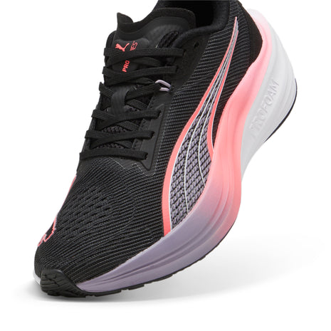 Puma Mens Darter Pro Foam Sneakers In Black/Sunset Glow/Pale Plum
