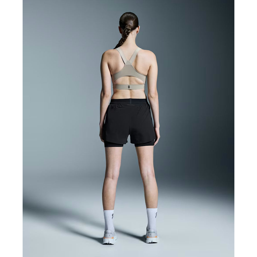 On Womens 3" 2/1 Performance Shorts In Black