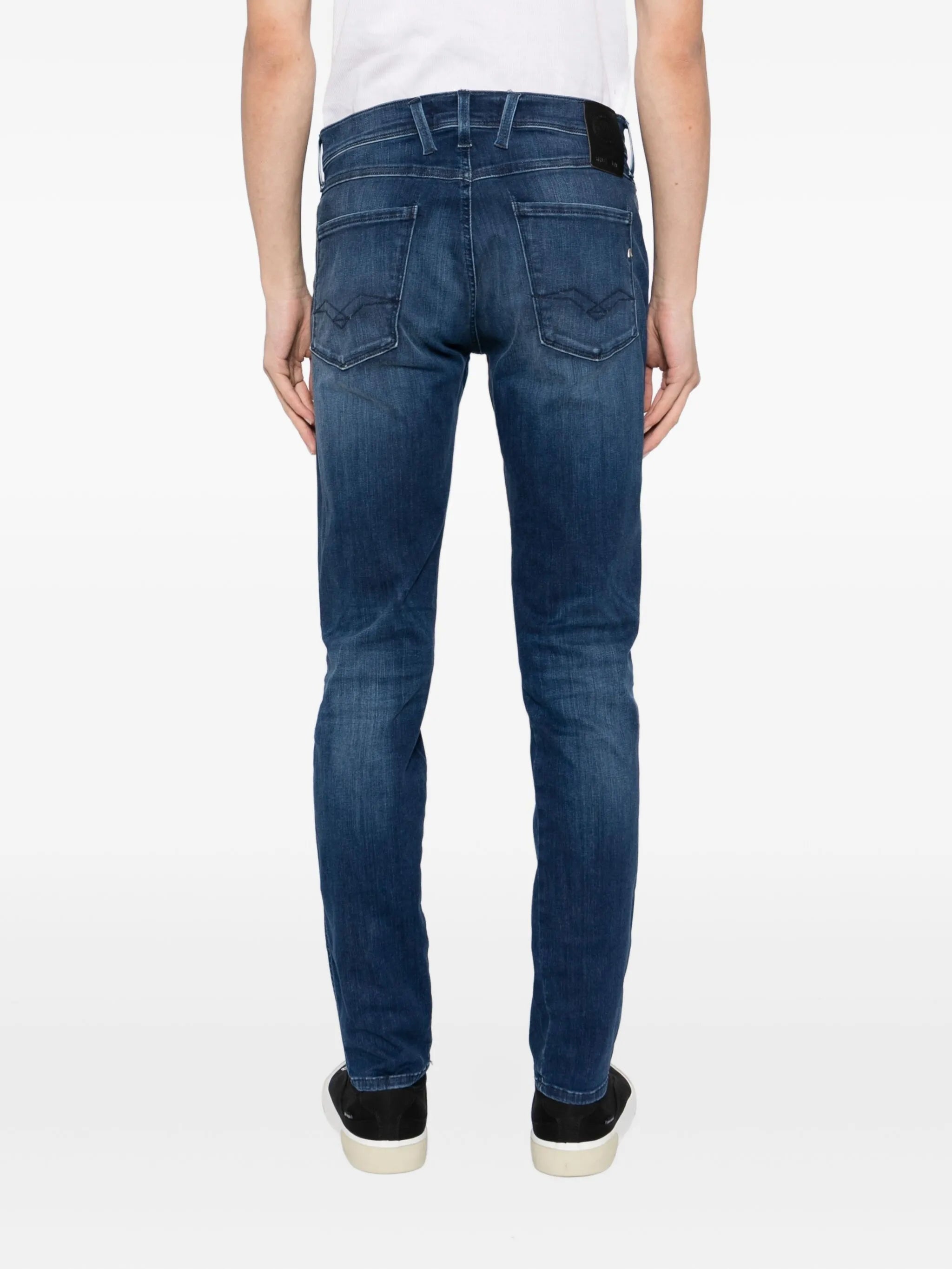 Replay Mens Anbass Jeans In Indigo Blue