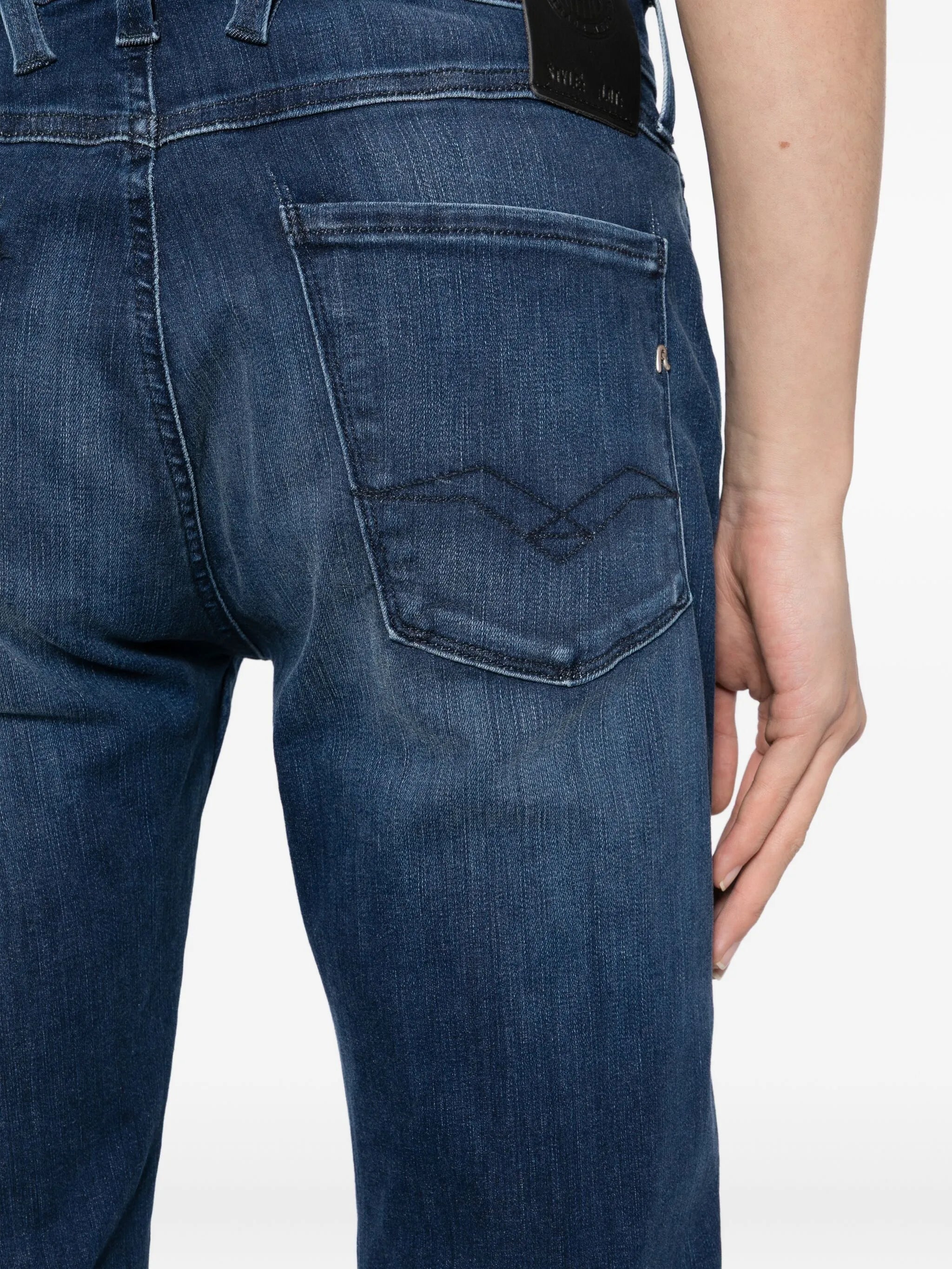 Replay Mens Anbass Jeans In Indigo Blue