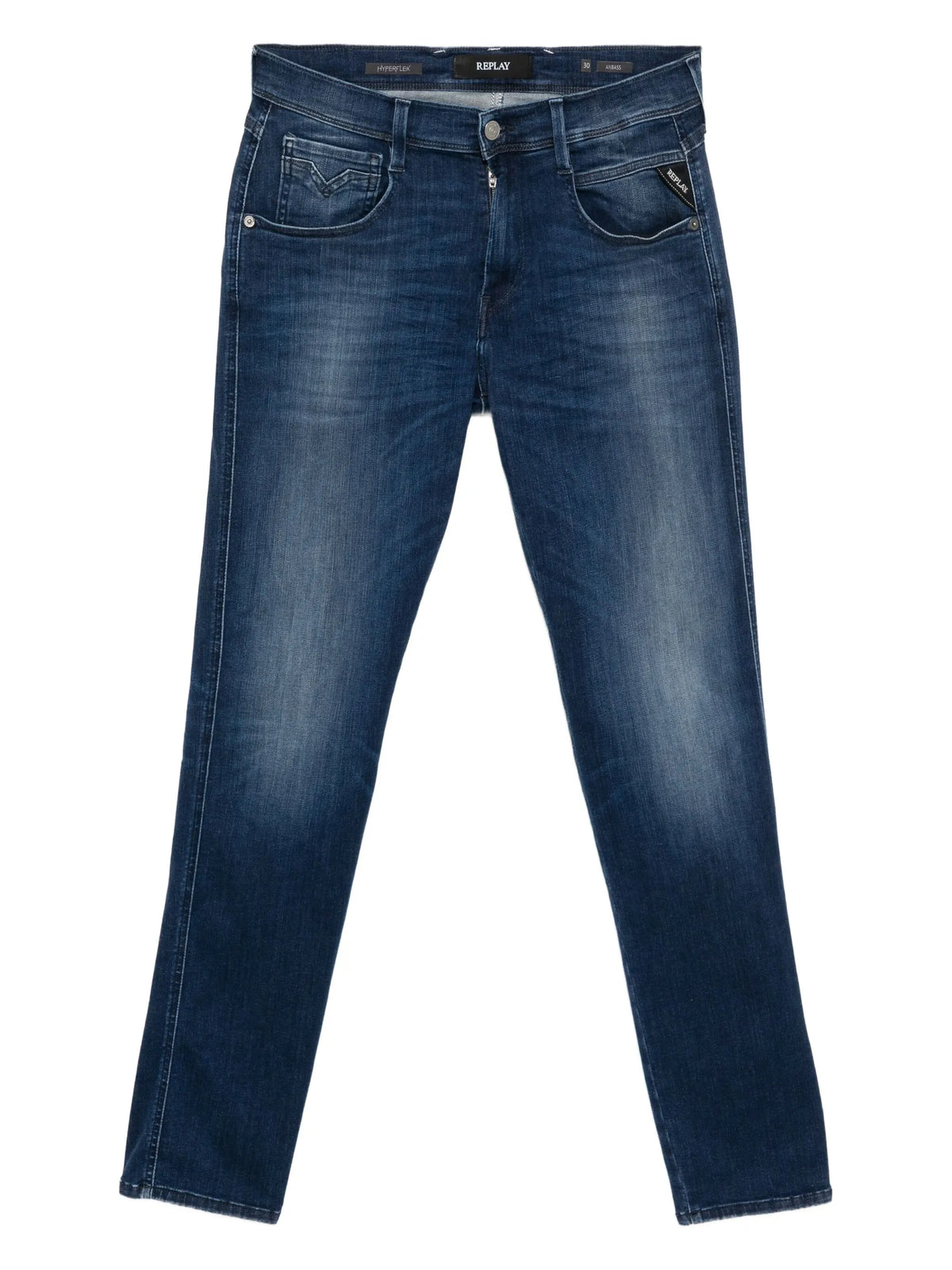 Replay Mens Anbass Jeans In Indigo Blue