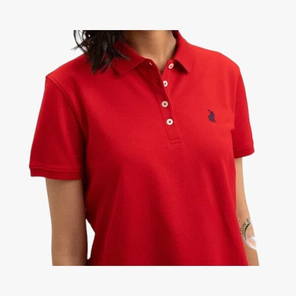 Polo Women's Margot Small Pony Stretch Short Sleeve Golfer In Red