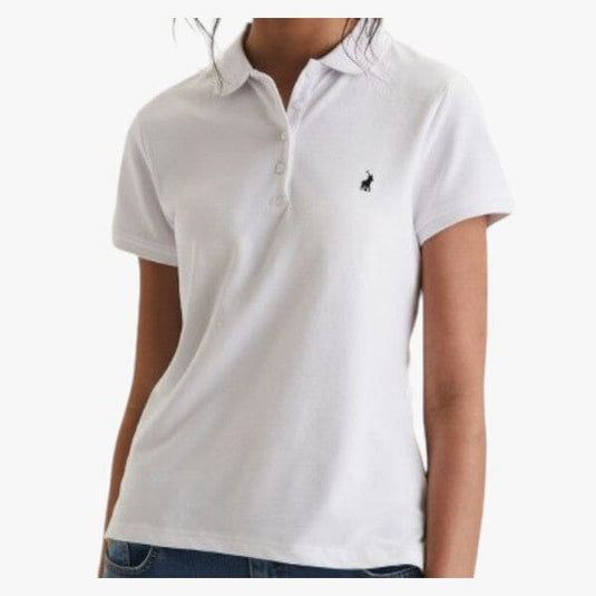 Polo Women's Margot Small Pony Stretch Short Sleeve Golfer In White