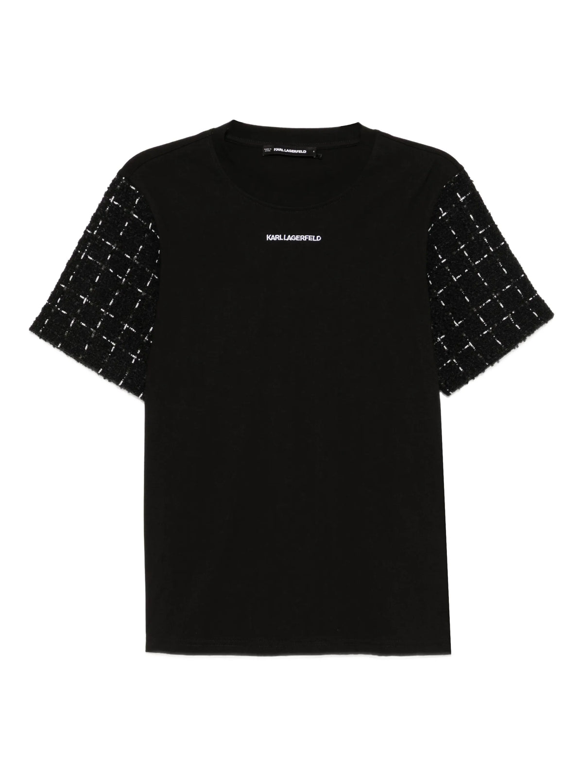 Karl Lagerfeld Womens Boucle Related T-Shirt In Black