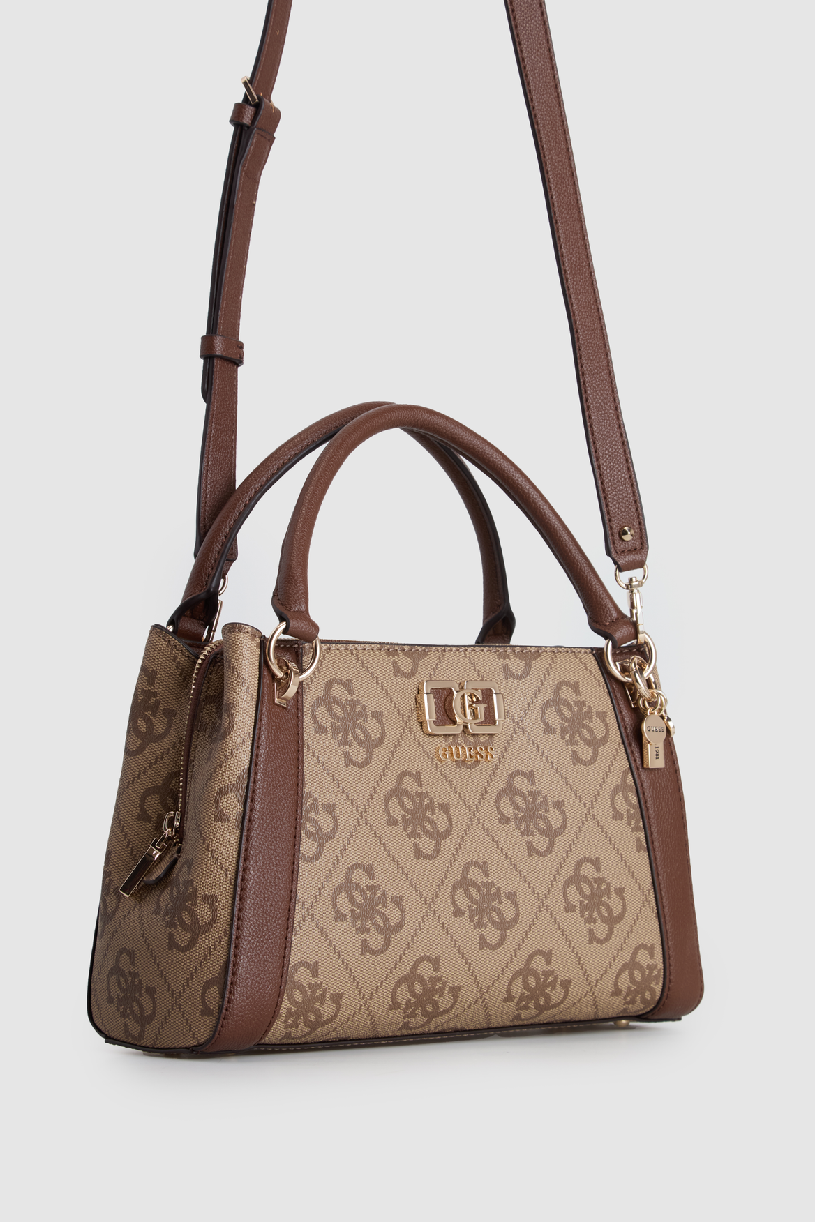 Guess Karnilla Logo Gfriend Satchel Brown