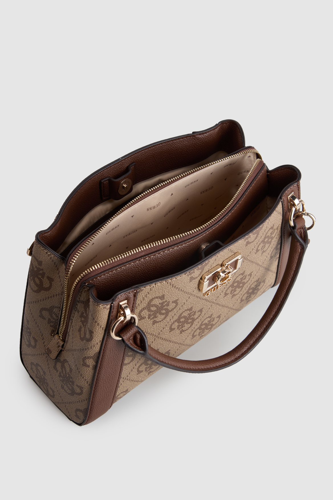 Guess Karnilla Logo Gfriend Satchel Brown