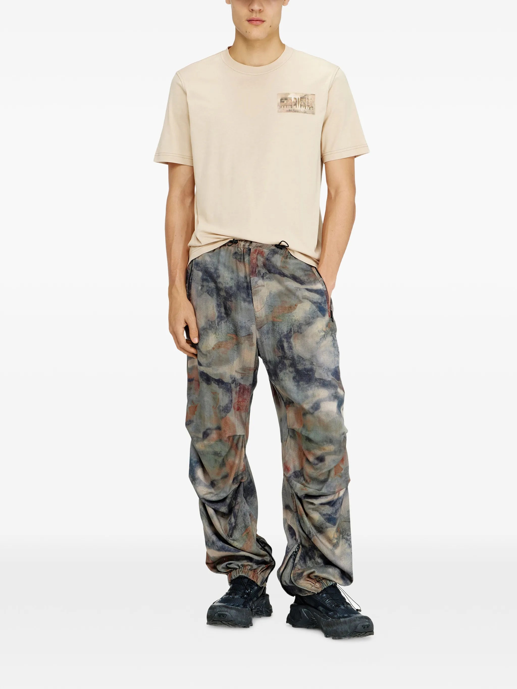 Diesel Mens T-Adjust-V4 T-Shirt In Stone
