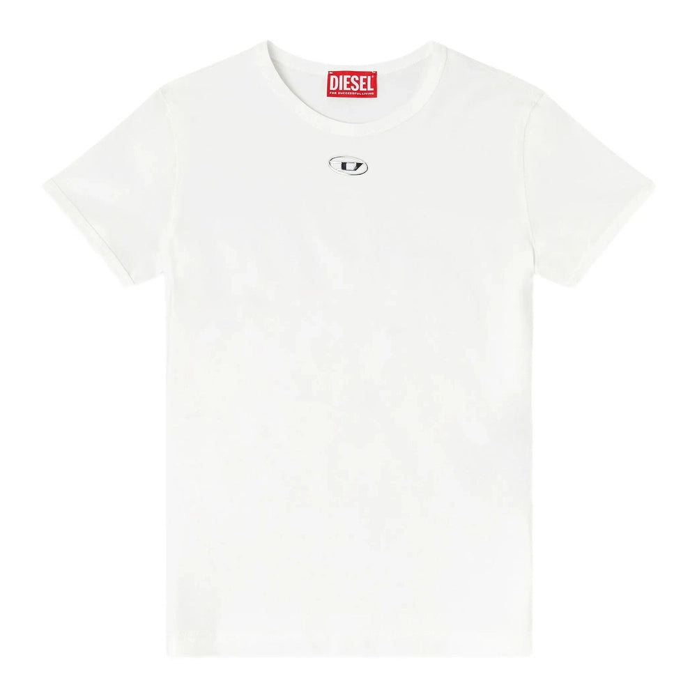 Diesel Ladies T-Uncutieslong-Od T-Shirt In White