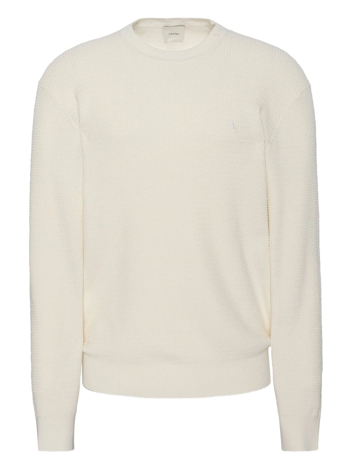 Calvin Klein Mens Cotton Wool Sweater In Off White