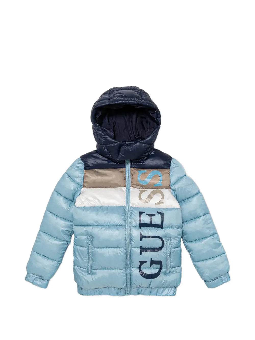 Guess Boys Padded Puffer Jacket In Blue
