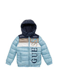 Guess Boys Hooded Padded Long Sleeve Puffer In Blue