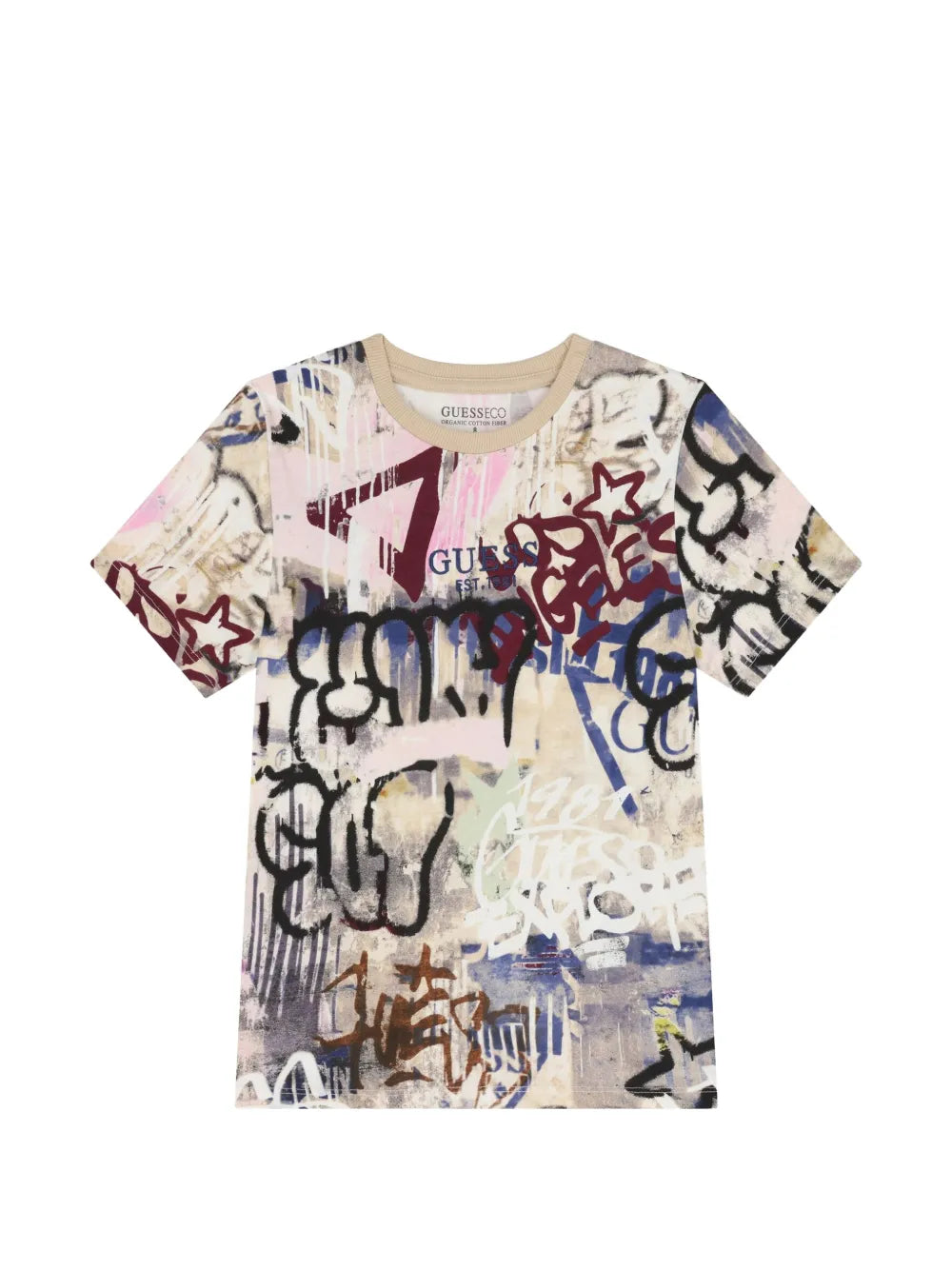 Guess Boys T-Shirt In Stone Multi