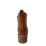 Savoy Ladies Block Heel Boot In Camel
