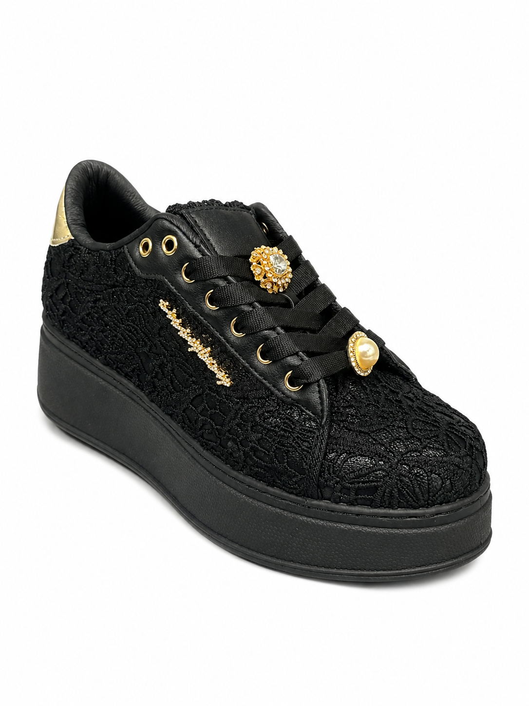 Sissy Boy Womens Yvette Platform Sneaker In Black