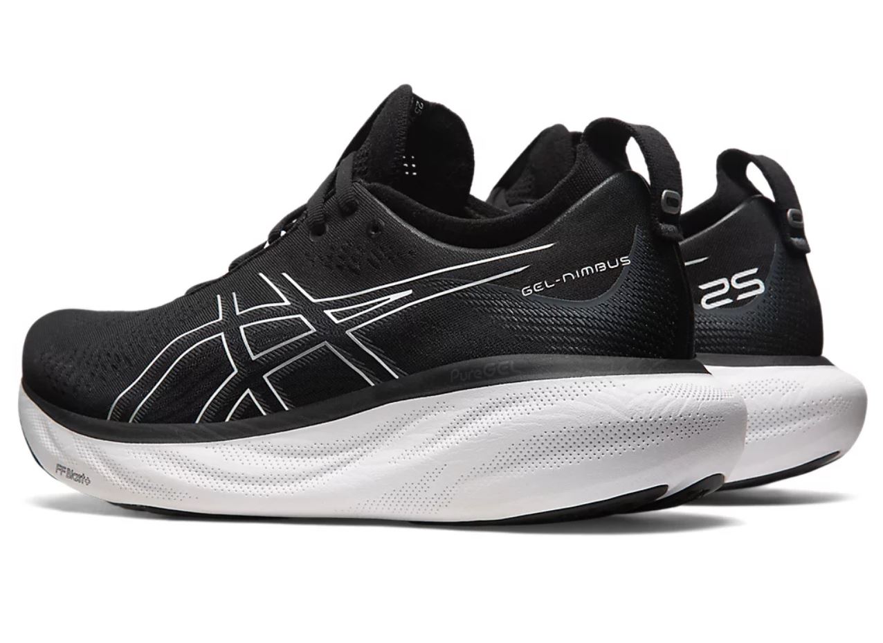Asics Mens Gel-Nimbus 25 Shoes In Black/Pure Silver