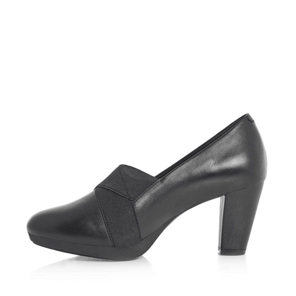 Green Cross Ladies High Heel Court Cross Over Elastic In Black
