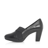 Green Cross Ladies High Heel Court Cross Over Elastic In Black