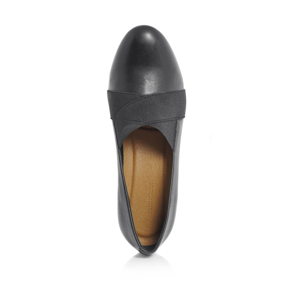 Green Cross Ladies High Heel Court Cross Over Elastic In Black