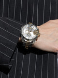 Diesel Men's Mega Chief Gold Dial & Silver Tone Chronograph Watch