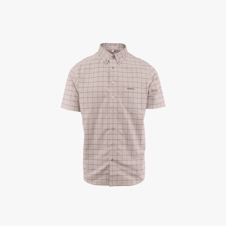 Pringle Mens Oscar Short Sleeve Classic Oxford Shirt In Stone