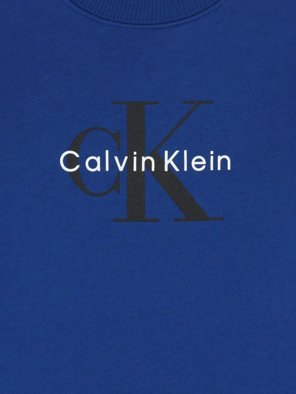 Calvin Klein Kids Ck Monogram Terry Cn Sweatshirt In Blue