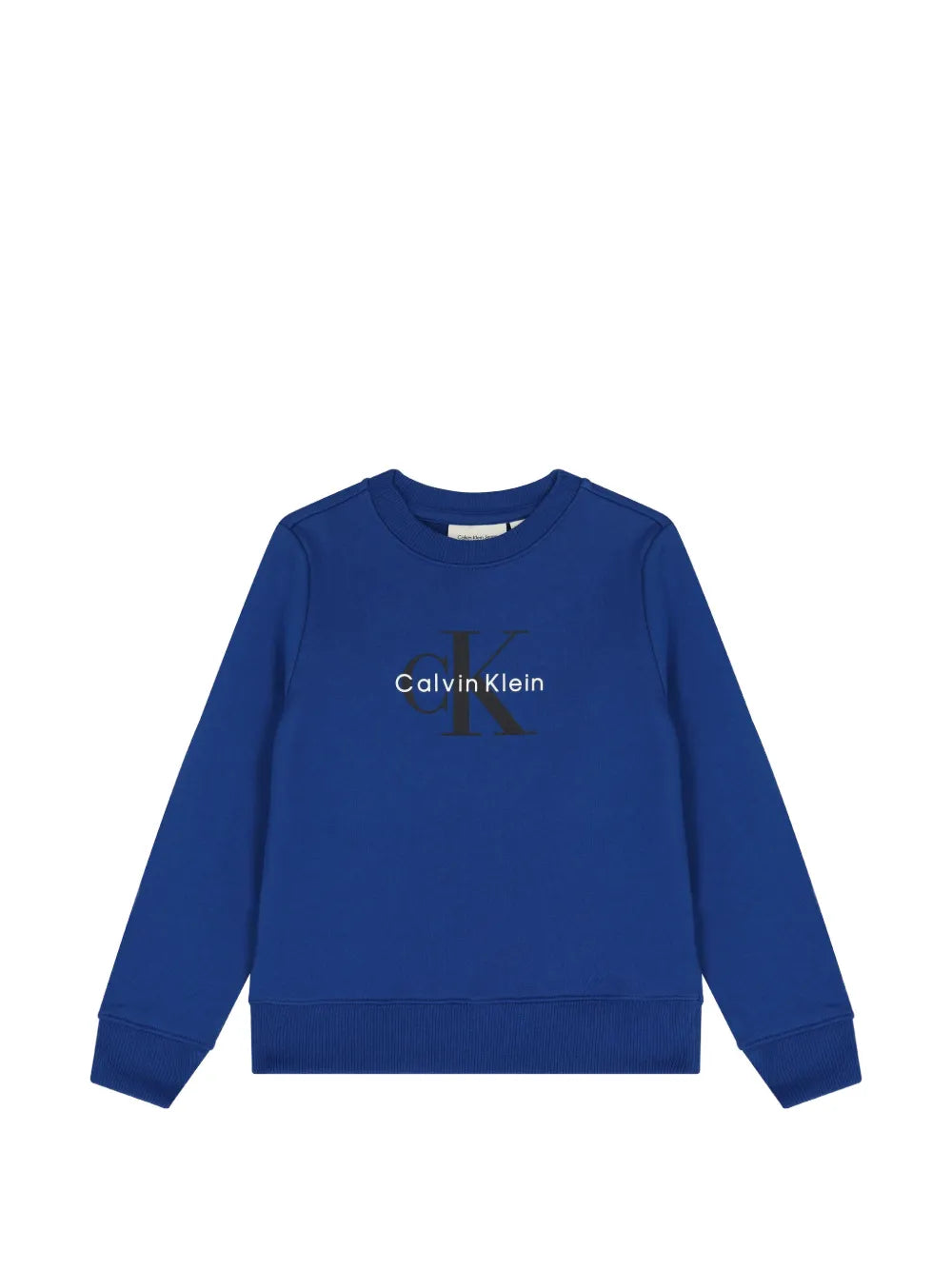 Calvin Klein Kids Ck Monogram Terry Cn Sweatshirt In Blue